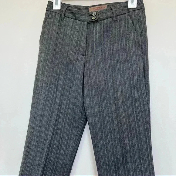 Etro Womens Wool Striped High Rise Wide Leg Pants Trousers Gray Size 38 - Picture 2 of 12